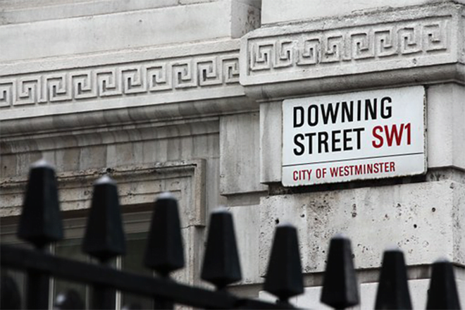 downing street road sign