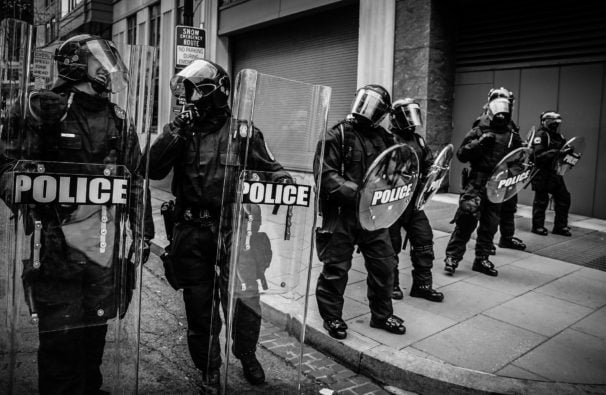 riot police with sheilds