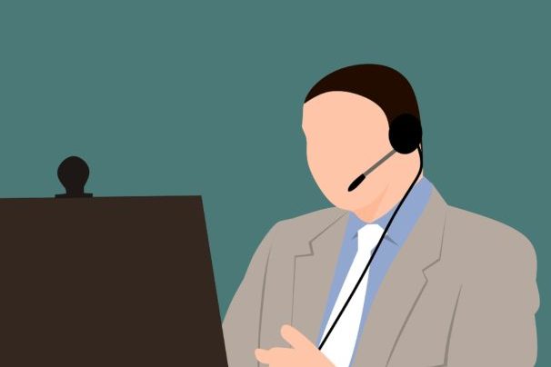 man on call with headset on