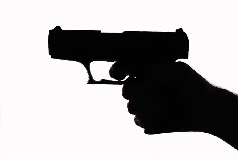 silhouette of hand holding a gun