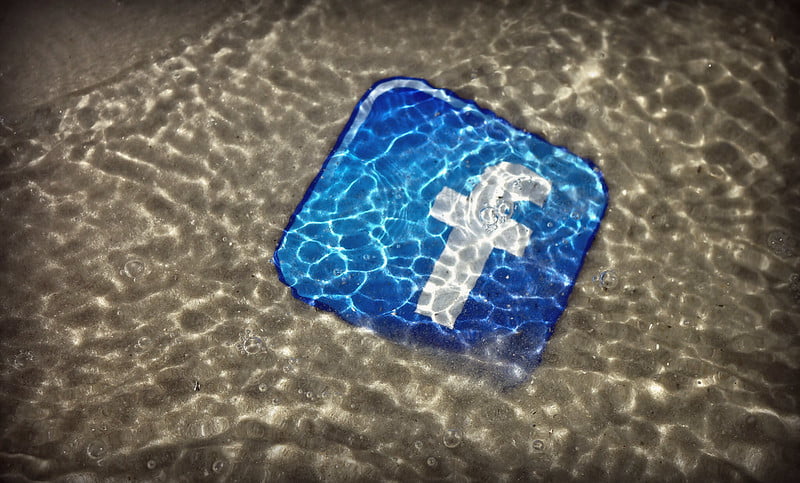 facebook logo under water