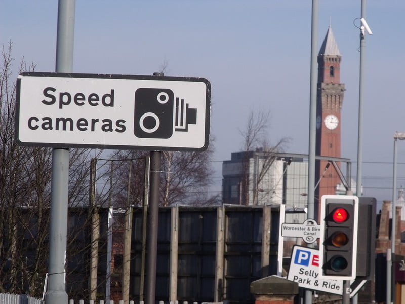 speed cameras sign